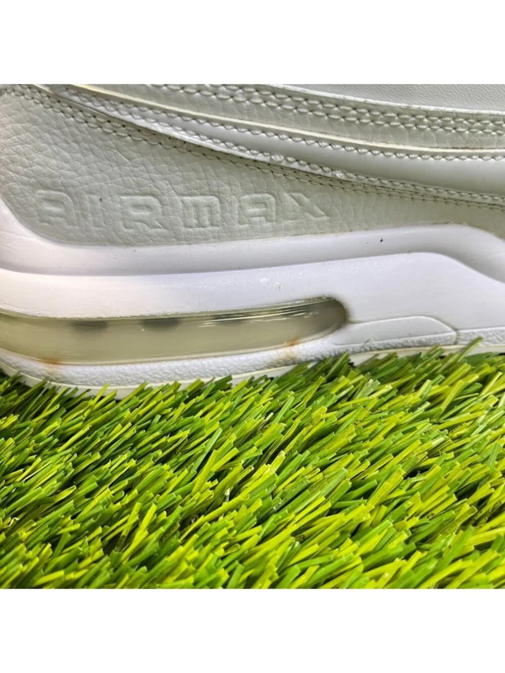 Nike Air Max LTD 3 Mens Size 7.5 Triple White Athletic Leather Shoes Sneakers
